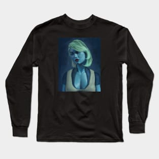 Blue Woman Long Sleeve T-Shirt